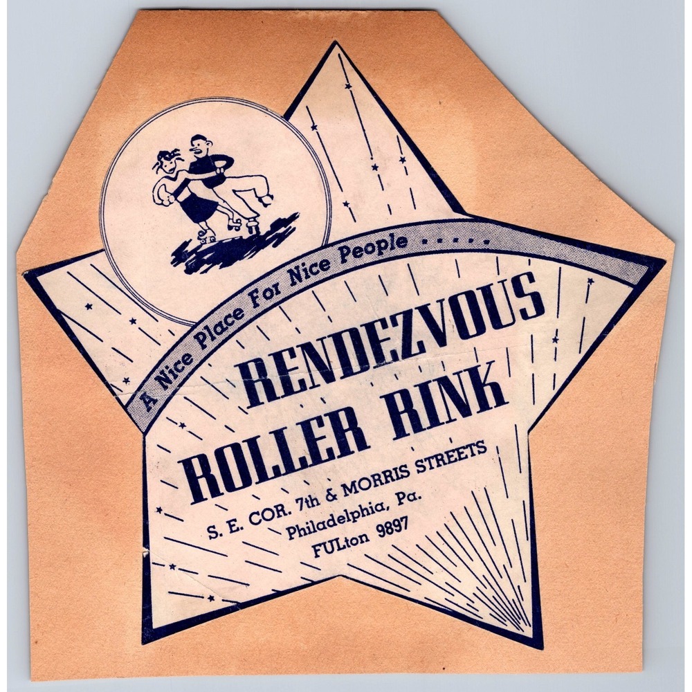 Rendezvous & Great Leopard Roller Skating Ad Sticker on a scrapbook page